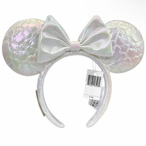 New Loungefly Disney Iridescent White Minnie Mouse Ears Headband